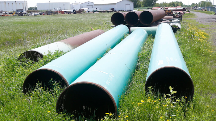 Pipeline used to carry crude oil.