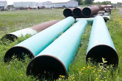 Pipeline used to carry crude oil.