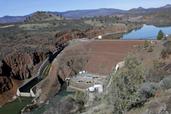 The Iron Gate Dam, powerhouse and spillway on the lower Klamath River near Hornbrook, Calif., March 3, 2020.