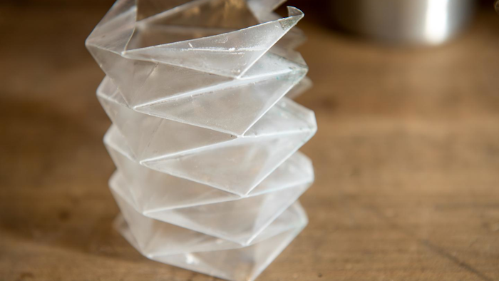 The researchers have developed an origami-inspired, folded plastic fuel bladder that doesn't crack at super cold temperatures and could someday be used to store and pump fuel.