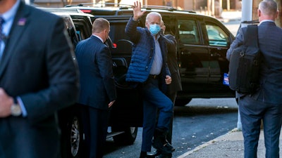 President-elect Joe Biden arrives at The Queen theater.