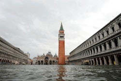 A flooded St. Mark's Square in Venice, Dec. 8, 2020.