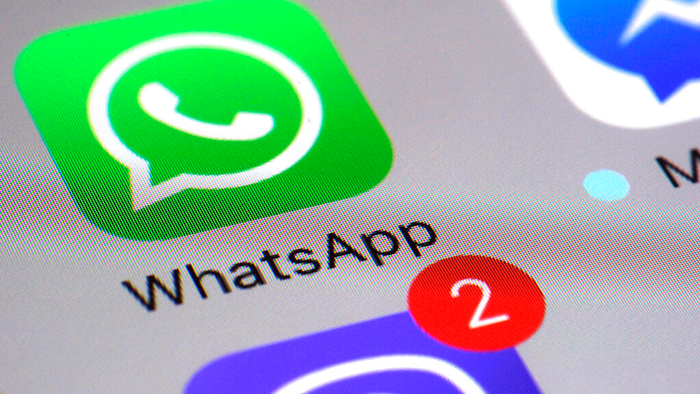 The WhatsApp app on a smartphone in New York, March 10, 2017.