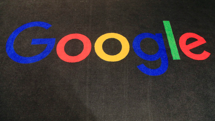 Carpet at the entrance of Google France in Paris, Nov. 18, 2019.