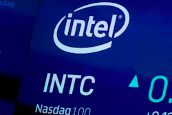 Intel logo on a screen at the Nasdaq MarketSite, New York, Oct. 1, 2019.