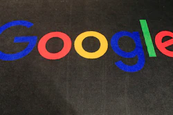 Carpet at the entrance of Google France in Paris, Nov. 18, 2019.