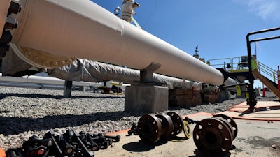 The east leg of the Enbridge Line 5 pipeline near St. Ignace, Mich.