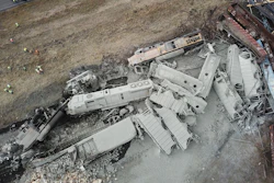 Aerial photograph of the collision at milepost 527.1.