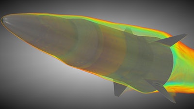 A computer model of an OpFires missile.