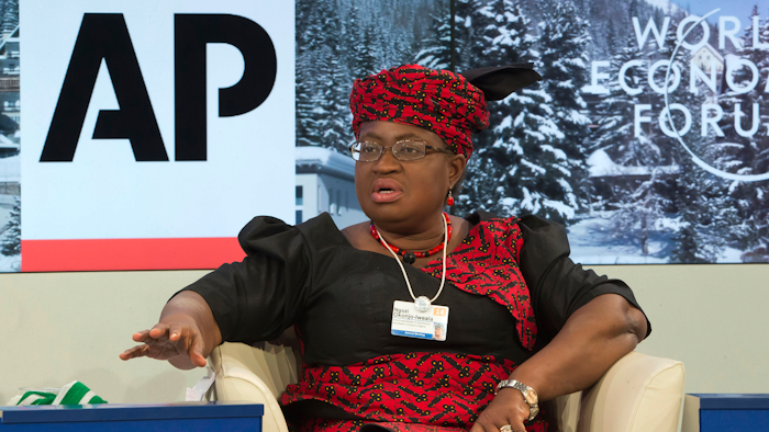 FILE - In this file photo, Nigerian Finance Minister Ngozi Okonjo-Iweala during a panel discussion.