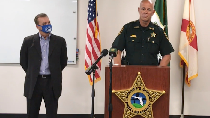 Pinellas County Sheriff Bob Gualtieri speaks during a news conference.