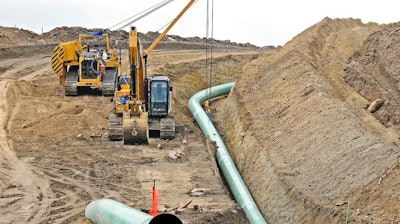 Heavy equipment at a site where sections of the Dakota Access pipeline are being buried near St. Anthony, N.D., Oct. 5, 2016.