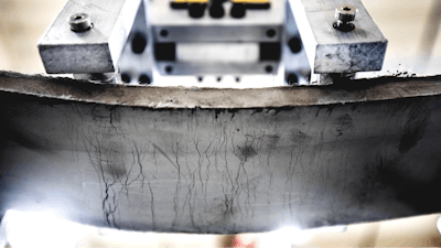 Bendable concrete created at the University of Michigan allows for thinner structures with less need for steel reinforcement.