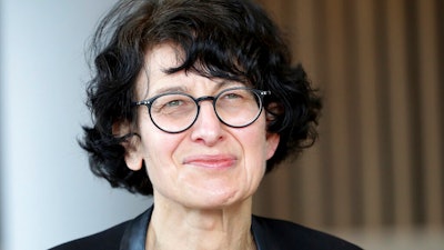 BioNTech founder Ozlem Tureci during an interview with the Associated Press, Berlin, March 18, 2021.