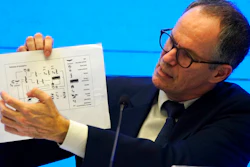 Peter Ben Embarek of the World Health Organization during a joint news conference in Wuhan, China, Feb. 9, 2021.