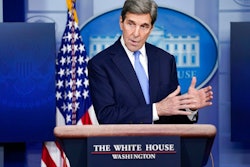 In this Jan. 27, 2021, file photo, Special Presidential Envoy for Climate John Kerry speaks during a press briefing at the White House in Washington. The world’s hopes for curbing climate change hinge on action by two giant nations whose relations are deteriorating. China and the United States both say they are intent on retooling their economies to burn less climate-wrecking coal, oil and gas. But tensions between them threaten their ultimate success.