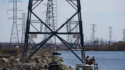 Transmission tower in North Arlington, N.J., April 6, 2021.