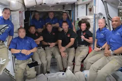 Astronauts of the International Space Station during an interview, April 24, 2021.