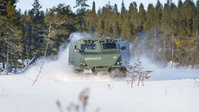 The Oshkosh CATV is derived from the Bronco 3, a member of the Bronco family of vehicles (FoV) by ST Engineering.