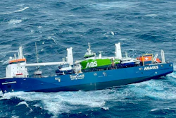 A view of the Dutch cargo ship Eemslift Hendrik in the Norwegian Sea, Monday, April 5, 2021.