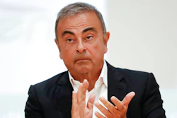 In this Sept. 29, 2020, file photo, Nissan's former executive Carlos Ghosn attends a press conference at the Holy Spirit University of Kaslik (USEK), north of Beirut, Lebanon. The trial of two Americans, Michael Taylor and his son Peter, accused of helping former Nissan Chairman Carlos Ghosn escape from Japan while out on bail will open on June 14, the Tokyo District Court said Wednesday, April 28, 2021.