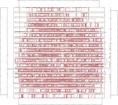 This TSP tour is an efficient layout for circuits on a circuit board.