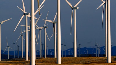 Wind turbines near Glenrock, Wyo.