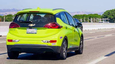 A Chevrolet Bolt EV driving in Mountain View, Calif., June 2019.