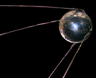 Sputnik, the first human-made object in space and a model of which is seen here, was launched by the Soviet Union and marked the beginning of the space race between the U.S. and the Soviet Union.