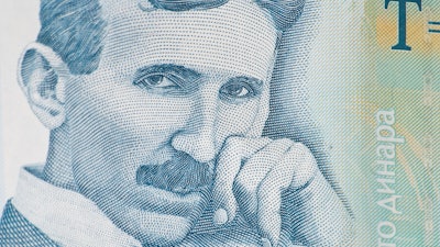 Nikola Tesla on Serbian paper currency.