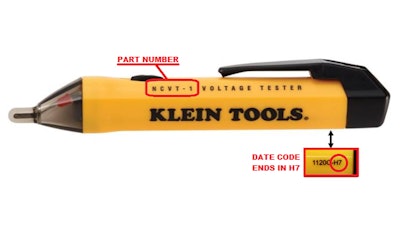 A new recall involves Klein Tools Non-Contact Voltage Testers.
