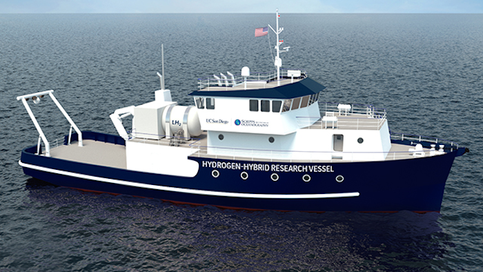 Conceptual design for UC San Diego's new hydrogen-hybrid vessel.