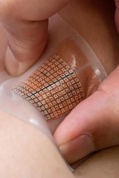 This soft, stretchy skin patch uses ultrasound to monitor blood flow to organs like the heart and brain.