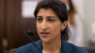 FTC Commissioner nominee Lina Khan during her confirmation hearing on Capitol Hill, April 21, 2021.