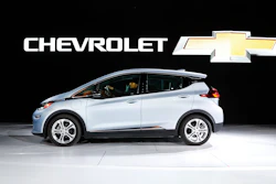 In this Jan. 9, 2017 file photo the Chevrolet Bolt is on display at the North American International Auto Show in Detroit. General Motors is recalling some older Chevrolet Bolts, Friday, July 23, 2021, for a second time to fix persistent battery problems that can set the electric cars ablaze.