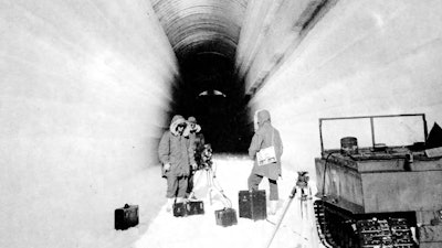 The Camp Century tunnels started as trenches cut into the ice.