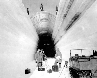 The Camp Century tunnels started as trenches cut into the ice.