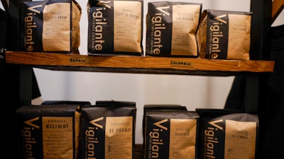 Bags of coffee are on display at Vigilante Coffee on Sept. 1 in College Park, Md.