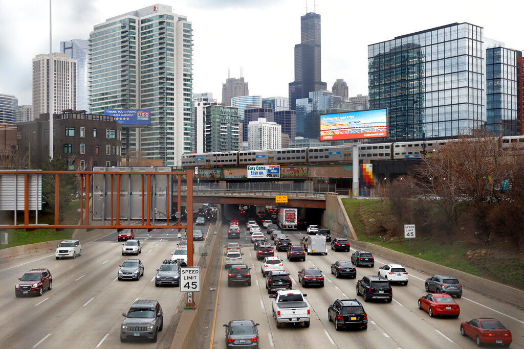 Interstate 90 in Chicago, March 31, 2021.