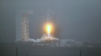A United Launch Alliance Atlas V rocket lifts off carrying the Landsat 9 earth imaging satellite from Vandenberg Space Force Base, Calif., Sept. 27, 2021.