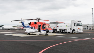 The S-92 helicopter can operate on approved Sustainable Aviation Fuel.