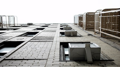 This May 16, 2021, photo shows window air conditioners in New York. In the first Biden administration rule aimed at combating climate change, the Environmental Protection Agency is proposing to phase down production and use of hydrofluorocarbons, highly potent greenhouse gases commonly used in refrigerators and air conditioners.