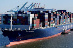 In this June 30, 2021 file photo a container ship leaves the Port of New York and New Jersey in Elizabeth, N.J. A major maritime industry association on Monday backed plans for a global surcharge on carbon emissions from shipping to help fund the sector's shift toward climate-friendly fuels.