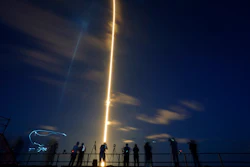 A SpaceX Falcon 9 rocket, with four private citizens onboard, lifts off in this time-exposure photo from Kennedy Space Center's Launch Pad 39-A, Wednesday, Sept. 15, 2021, in Cape Canaveral, Fla.