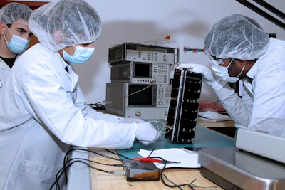The ever-shrinking size of technology has led to tiny satellites like the one students are working on here.