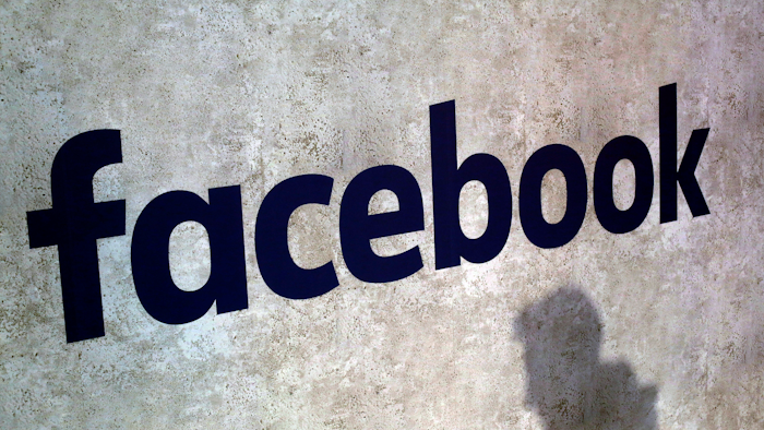Facebook logo in Paris, Jan. 17, 2017.