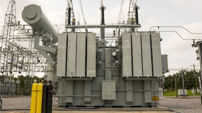 The world's first large flexible transformer installed and undergoing field validation at Cooperative Energy's major substation in Columbia, MS.