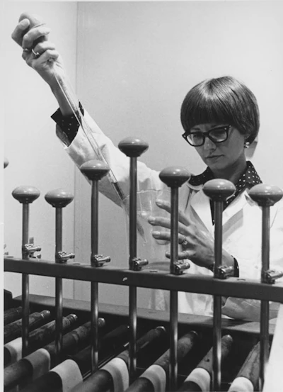 On the job in the Kodak lab, 1977.