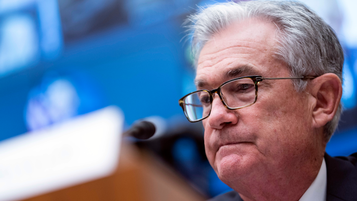 In this Sept. 30, 2021, file photo, Federal Reserve Chairman Jerome Powell testifies during a House Financial Services Committee hearing on Capitol Hill in Washington. Powell says the tangled supply chains and shortages that have bedeviled the U.S. economy since this summer have gotten worse and will likely keep inflation elevated well into next year.