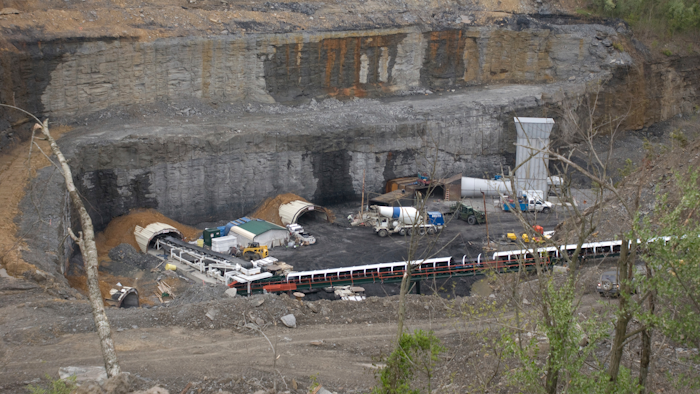 This April 14, 2009, file photo, shows the new Parkway underground mine in Central City, Ky. A group of former coal company officials will go on trial in Kentucky next week for allegedly skirting federal rules meant to reduce deadly dust in underground mines.